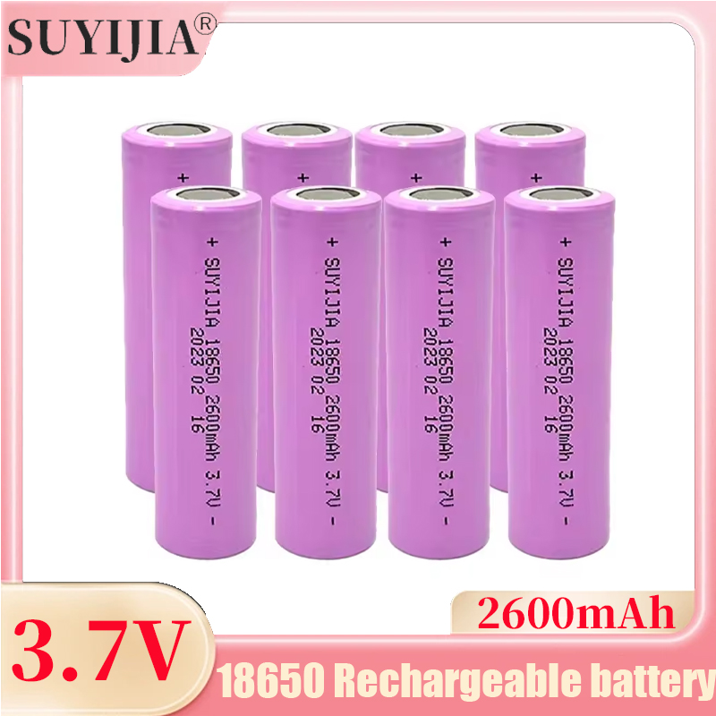 18650 3,7 V wiederaufladbarer Lithium-Akku, 2600 mAh, tatsächliche Kapazität für Taschenlampe, Spielzeug, Scheinwerfer, Gegensprechanlage, Ersatzakku