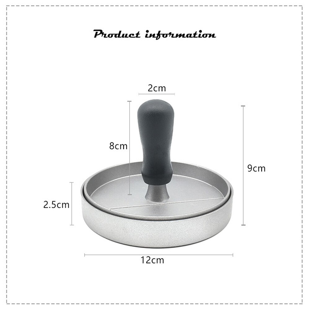 Meijuner Round Shape Hamburger Press Aluminum Alloy 11 cm Hamburger Meat Beef Grill Burger Press Patty Maker Mold