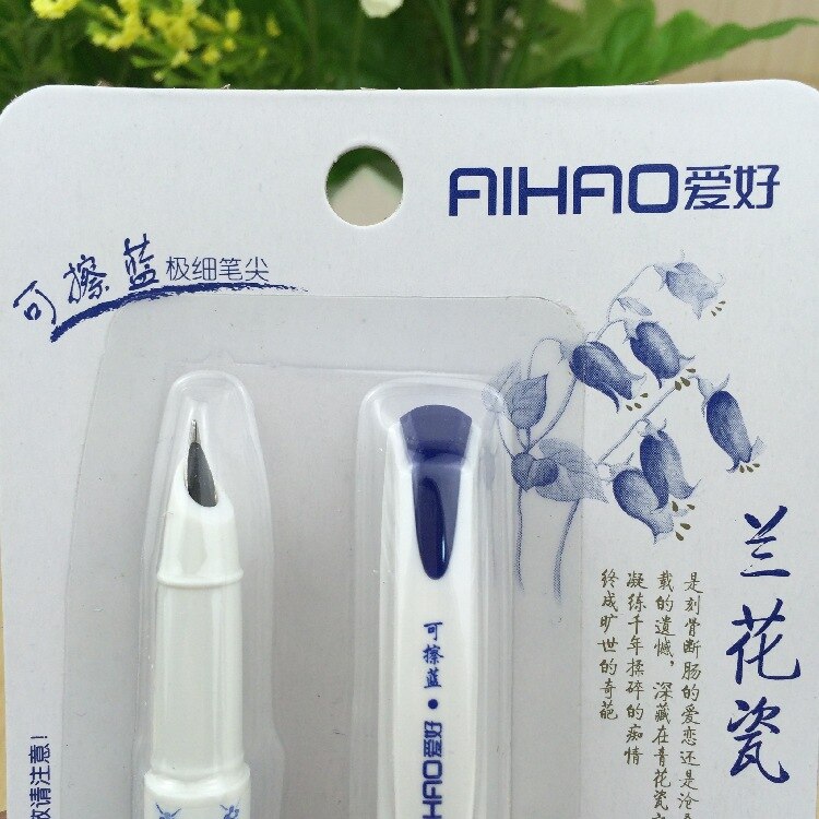 Pluma estilográfica de plástico borrable con tinta, para escribir coreano, papelería para escuela y oficina