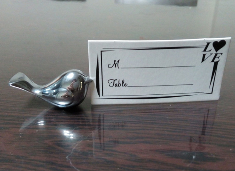 Porte-carte oiseau ou argent antique 10 pièces/lot | Décor de table pour réception de mariage,