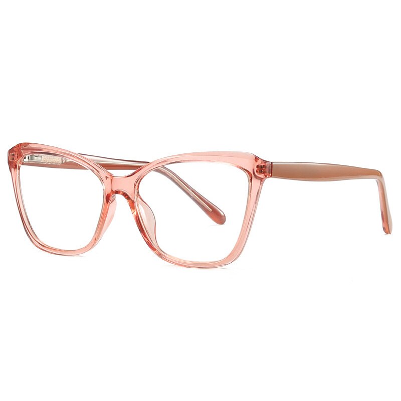 Shauna anti-blå lys cat eye brillestel kvinder mærke grå pink brille stel: Lyserød