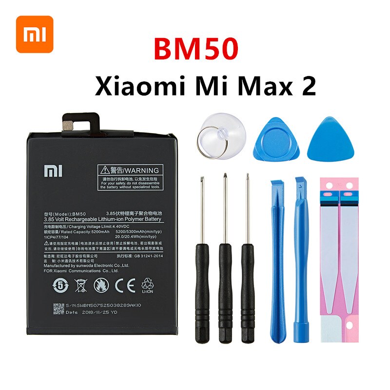 Xiao mi 100% orginal BM49 BM50 BM51 BATTERIE Für Xiaomi Mi Max Max 2 max 3 BM49 BM50 BM51 TELEFON Ersatz batterien + Werkzeuge