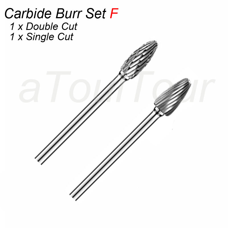 3mm Shank Cutter Tungsten Carbide Milling Cutter Bit Rotary Tool Burr Double Single Cut for Metal Wood Plastic Stone Grinding: Milling Bit Cutter F