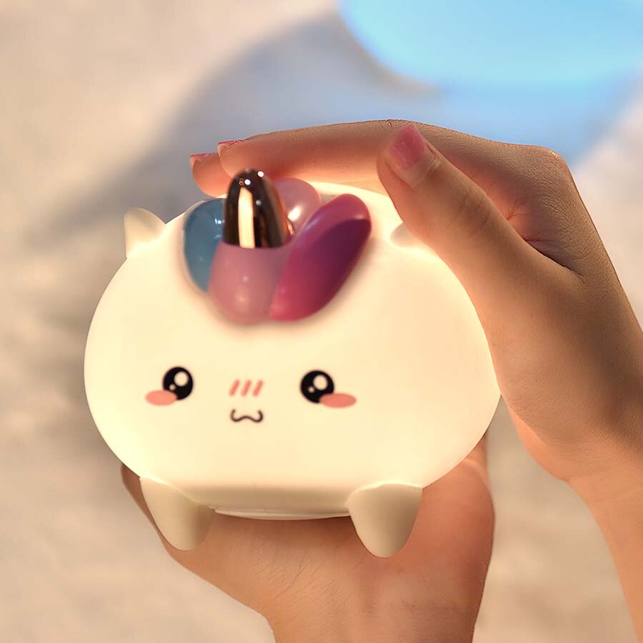 Silicone Touch Sensor LED Night Light USB Rechargeable Animal Bedroom Beside Night Lamps For Baby Children Kids Desk Lamp