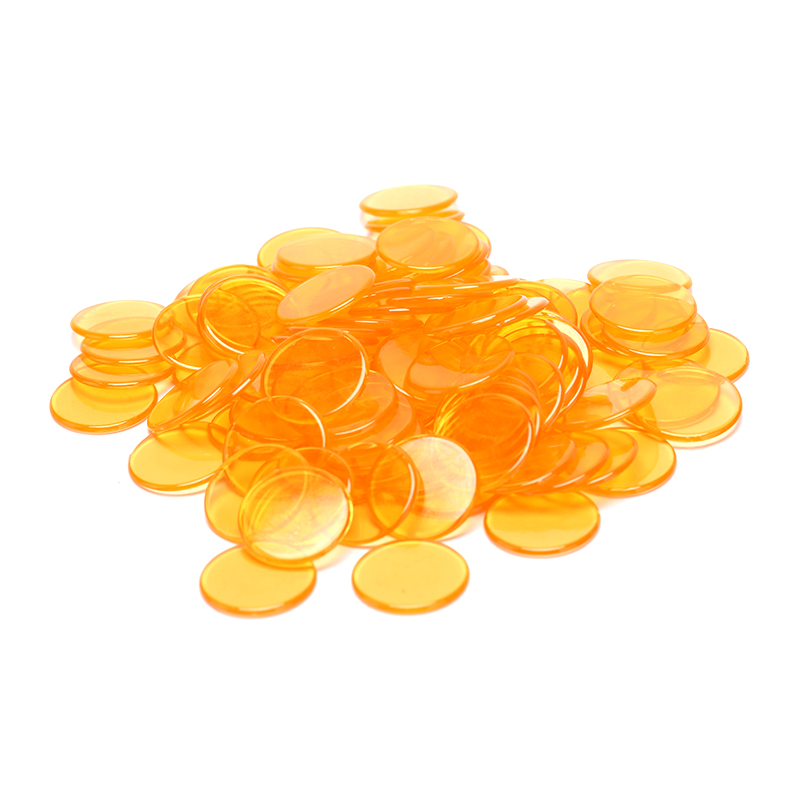 Fichas de póker de plástico de 19mm, 100 unidades, marcadores de Bingo de Casino, Token Fun Family Club, juegos de mesa, juguete: Naranja