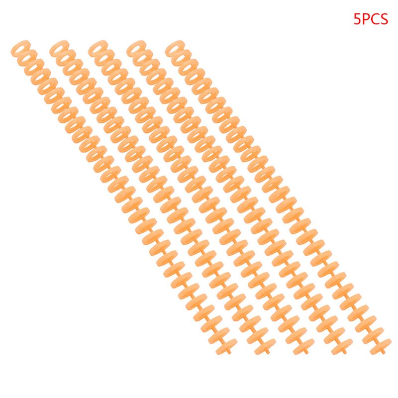 5pcs 30 Hole Loose-leaf Plastic Binding Ring Spring Spiral Rings for 30 Holes A4 A5 A6 Paper Notebook Stationery Office Supplies: Orange