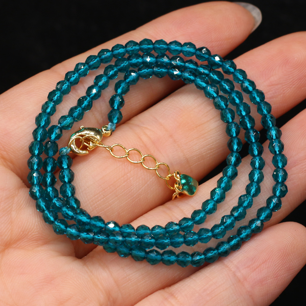 Collar de espinela natural para hombres y mujeres, collar de cuentas de piedra pequeñas de 3mm, accesorios de joyería, el mejor , longitud 38 + 5cm,: De arma