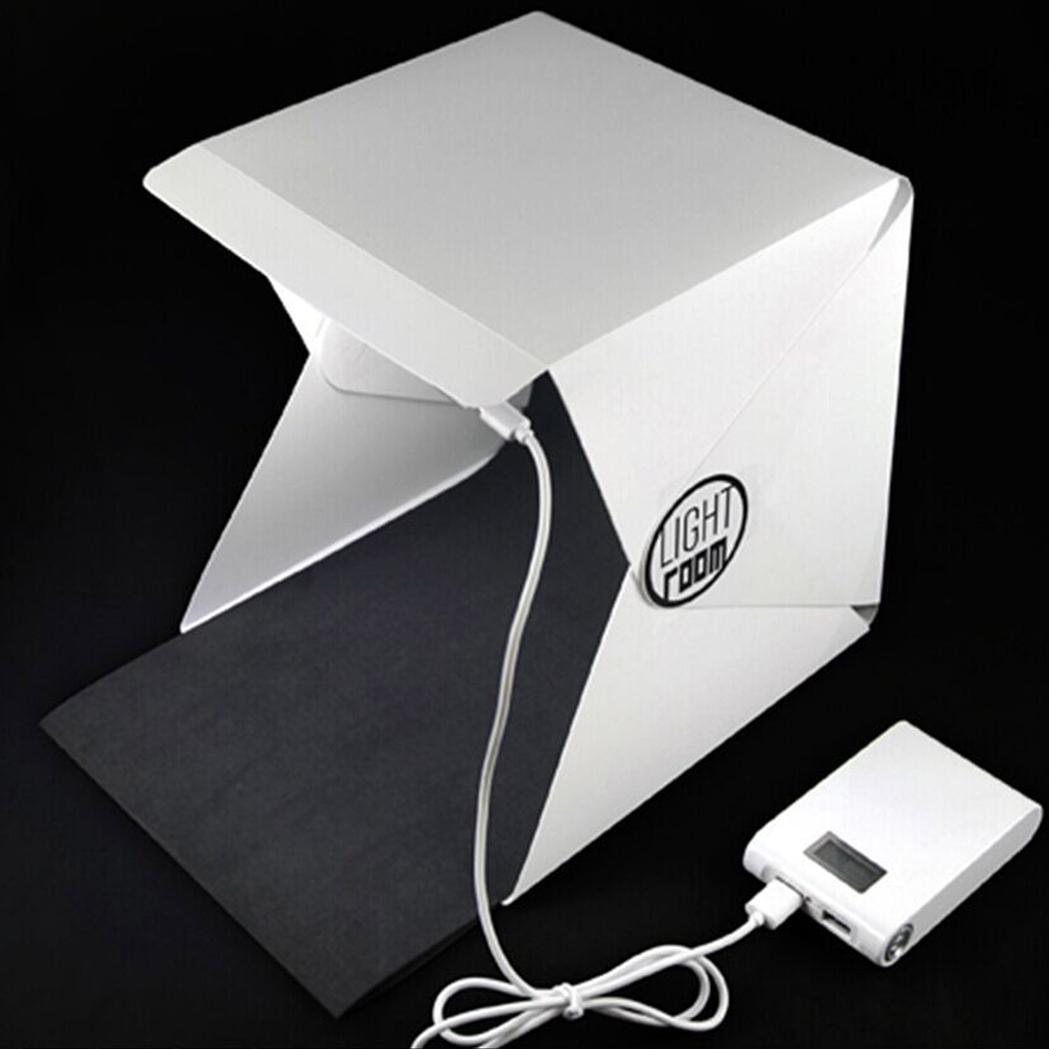 Gosear Opvouwbare Mini LED Photo Studio Schieten Fotografie Light Box Tent met 2 STUKS Achtergronden Micro Usb-kabel