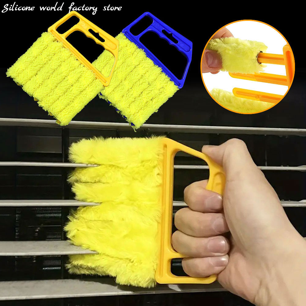 Silicone World Vent Shutter Cleaning Brush Detachable Wash Blinds Cleaner Cloth Curtain Air Conditioning Household Cleaning Tool