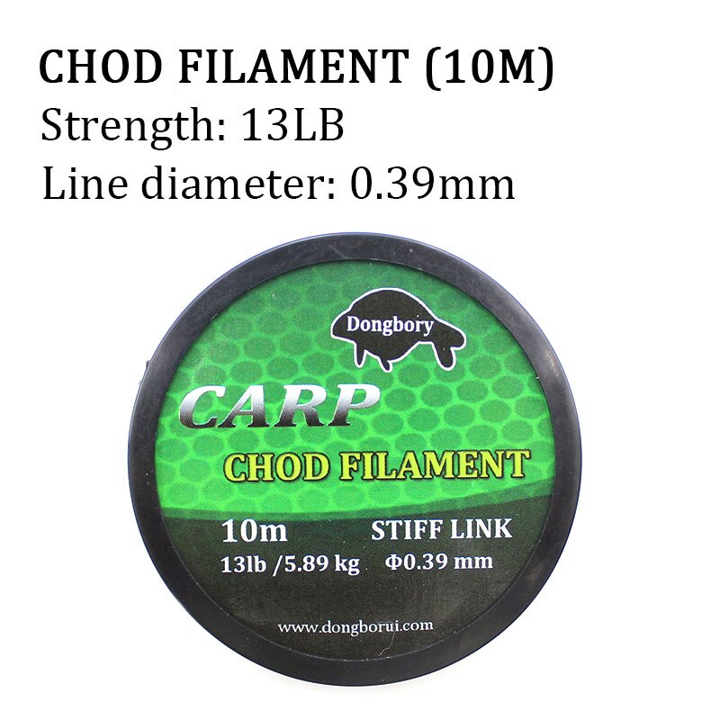 Línea de pesca de fluorocarbono, alimentador de monofilamento, hilo de fibra de carbono, 10M: 13lb