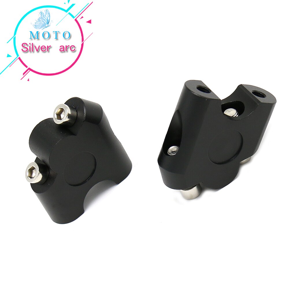 Vstrom 2Pcs 7/8 "22Mm Motorcycle Cnc Aluminium Stuur Riser Clamp Mount Taper Voor Suzuki DL650 V-STROM Dl 650 DL1000: BLACK