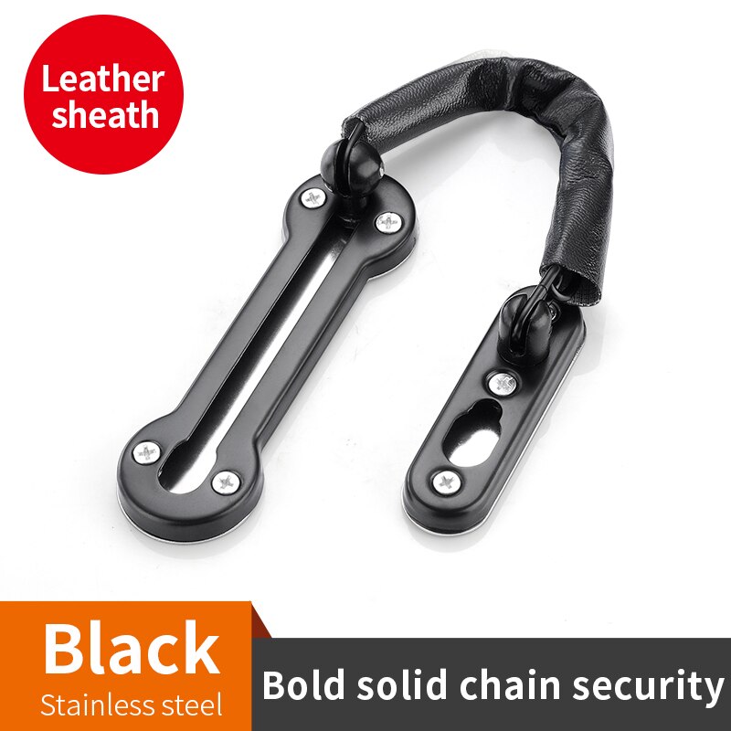 WV Anti-theft Stainless Steel Hotel Door Chain Latch Safety Guard Security Lock Security Limiter Tools Hardware for Home Door: Black