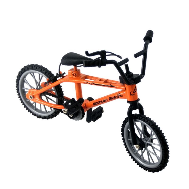 Mini dedo brinquedos de bicicleta liga miniatura mtb bicicleta modelo diy simulação criativa mountain bike ciclismo crianças presentes educativos: Laranja
