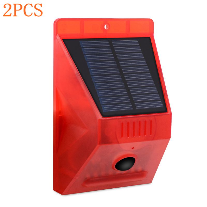 Solar alarm lys trådløs pir bevægelsessensor udendørs have sikkerhedslampe udendørs vandtæt solar alarm lampe: 2 sæt