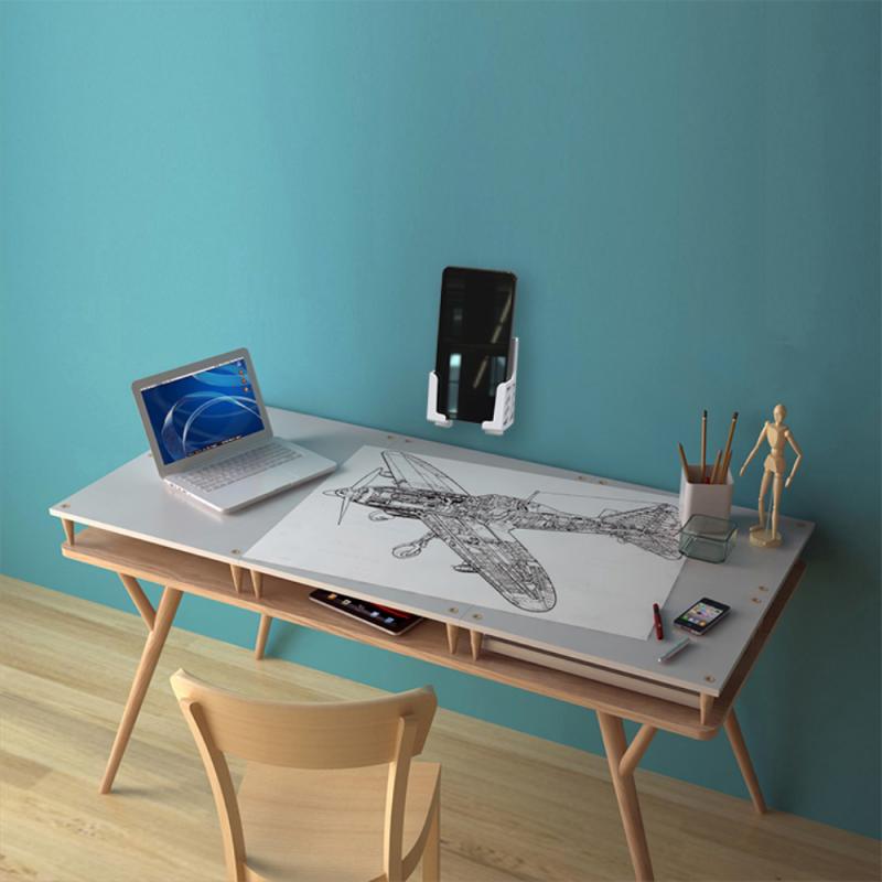 Universal Tablet PC Phone Wall Mount Bracket Holder For Adjustable Viewing Angle Double-Groove Compatible With E-Reader Kindle