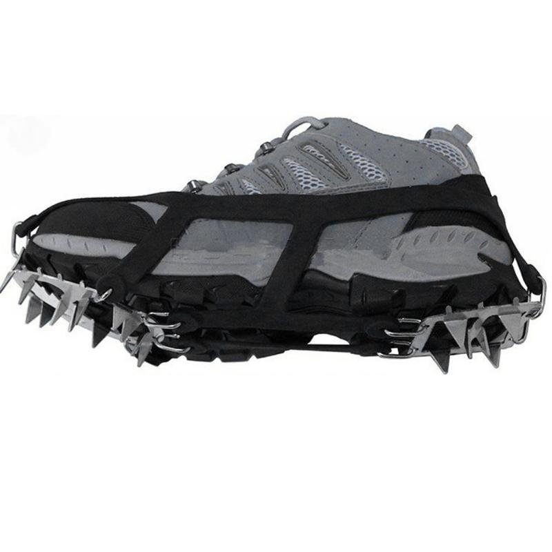 18 tenner fiske er snø sko pigget grep cleats stegjern vinter klatring camping anti slip sko deksel pesca svart oransje