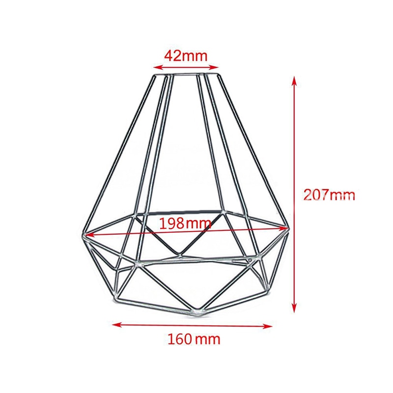 1pc diamant ljuskrona lampskärm miljörestaurang smidesjärn retro lykta metall hängande ljuskrona utan glödlampa