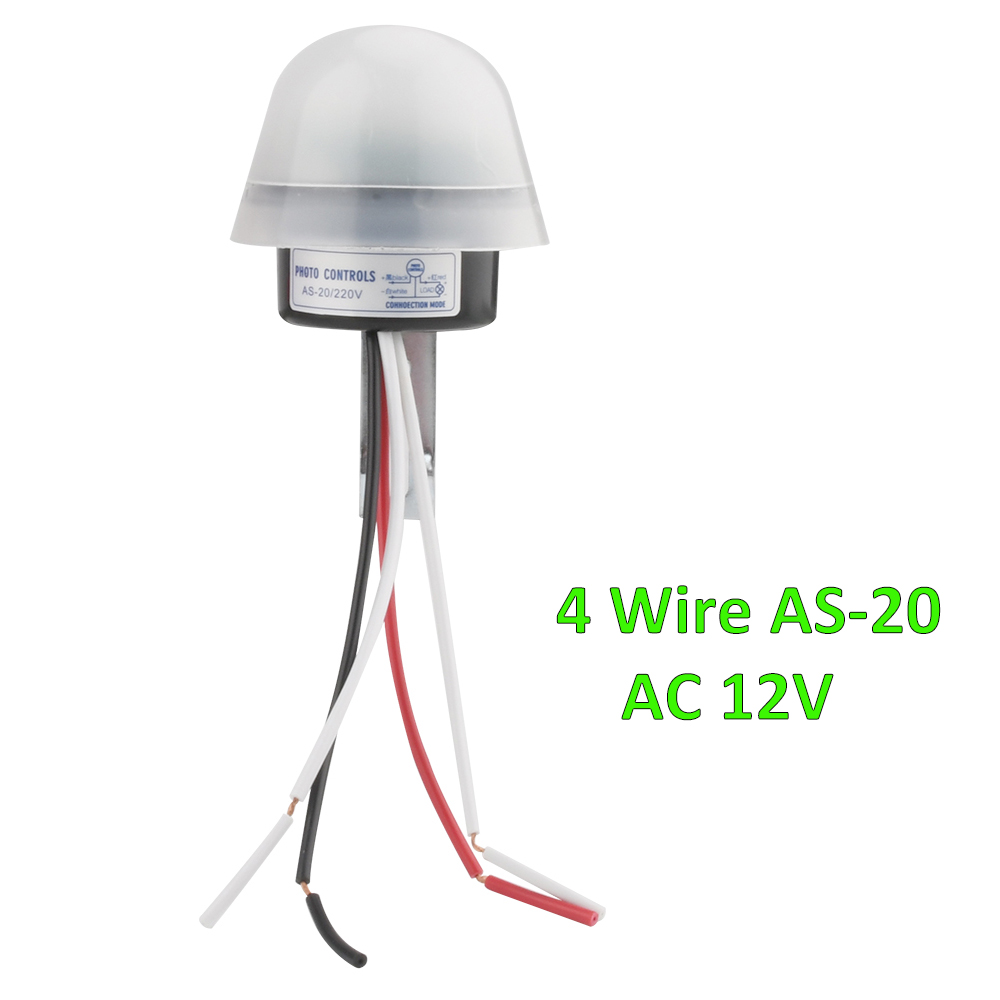 wie-20 automatische automatische Ein-Aus-Fotozelle Straßen laternen schalter AC/DC 12V 10a Fotos teuerung Fotosc Halfter Sensor Schalter 4 Draht: Beige