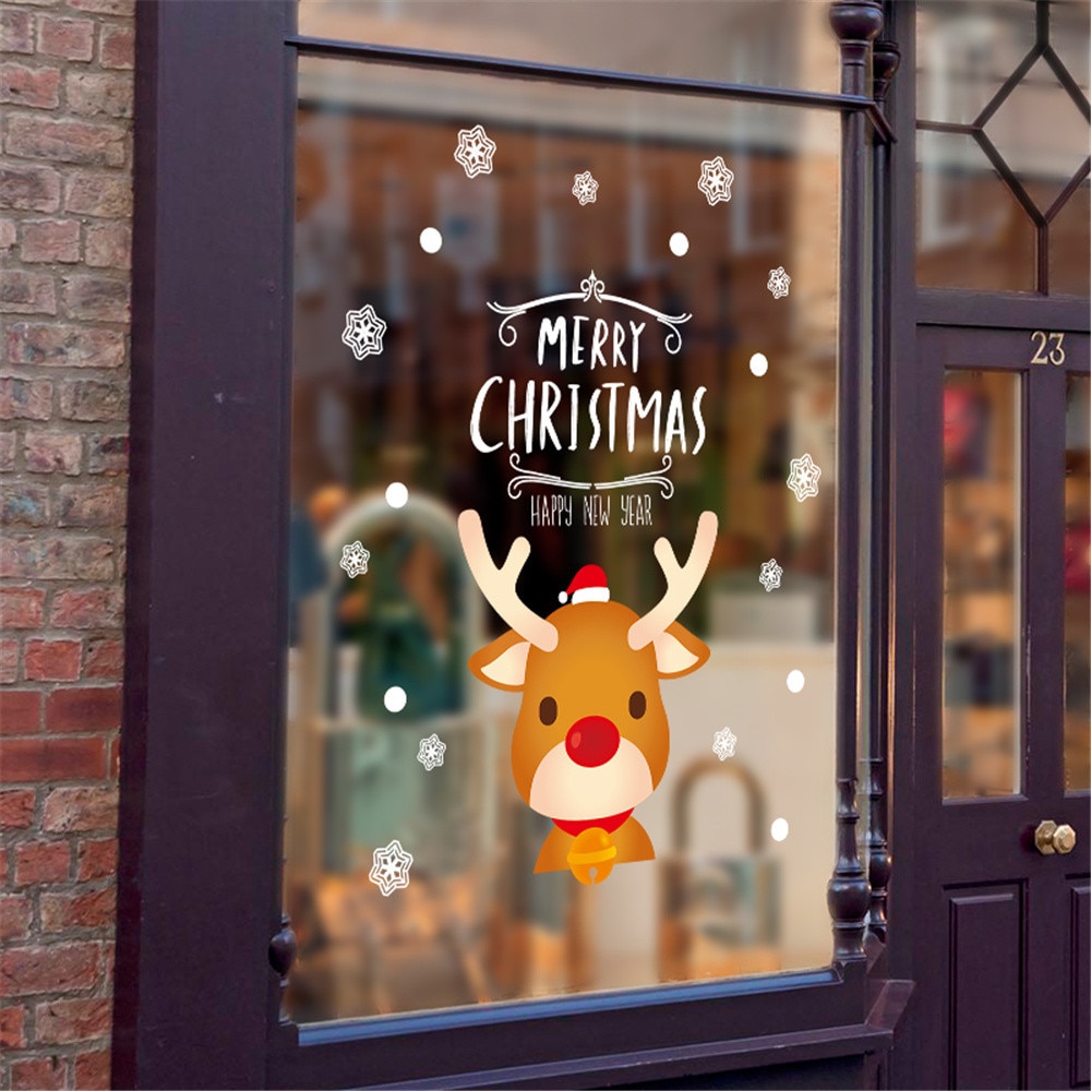Weihnachten Mauer Aufkleber groß Nase Rentier Einkaufen Fenster Glas Dekor Fröhlich Christmas Dekorationen Pro Heimat Festival Wandgemälde Decals #20