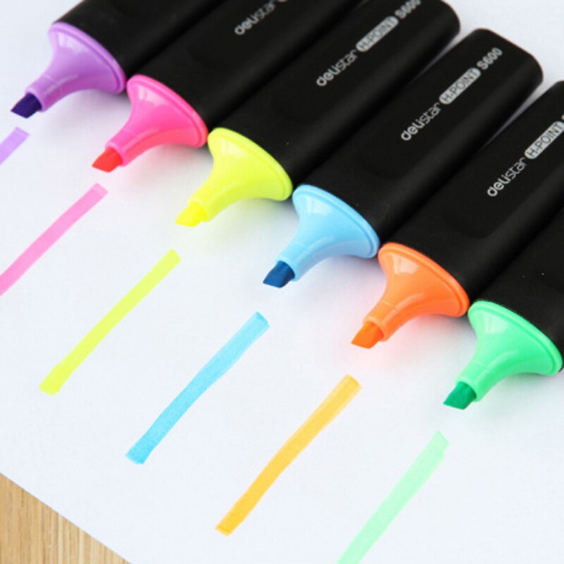 Highlighter Pens DIY Drawing Markers Pen Paper Copy Fax Japanese Stationery Office School Art Supplies