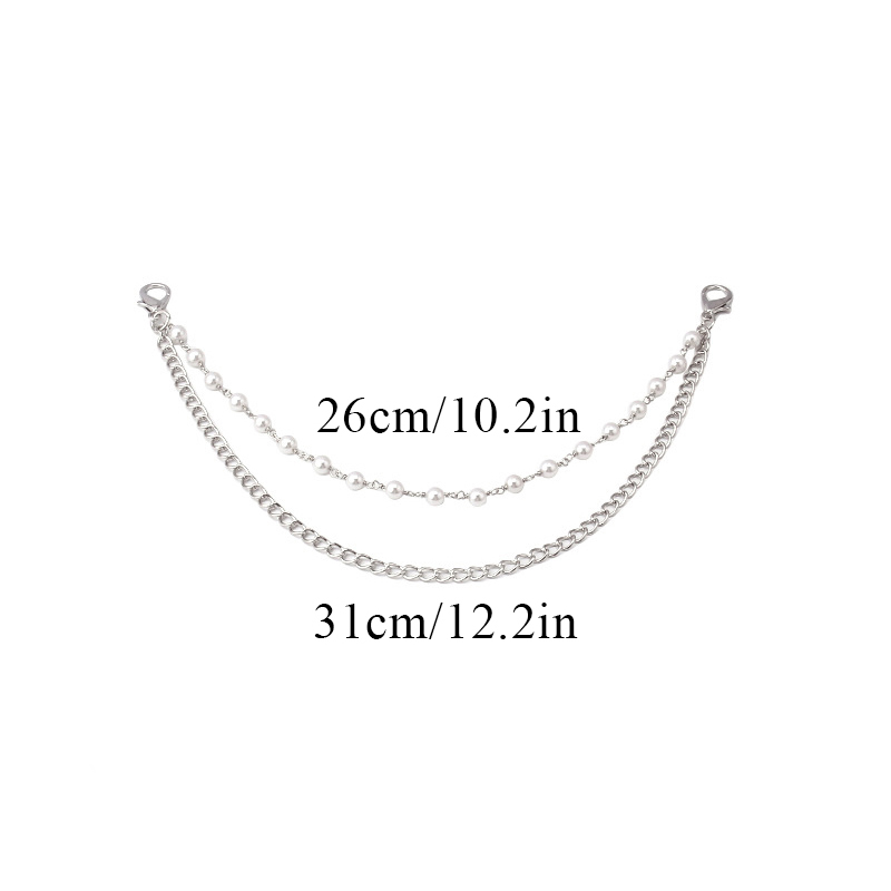 Cadena de Metal multicapa para bolso, asas DIY, mariposa, corazón, estrella, colgante, cadena de bolso de hombro, accesorios de bolsa de repuesto, cadena de perlas: Oro