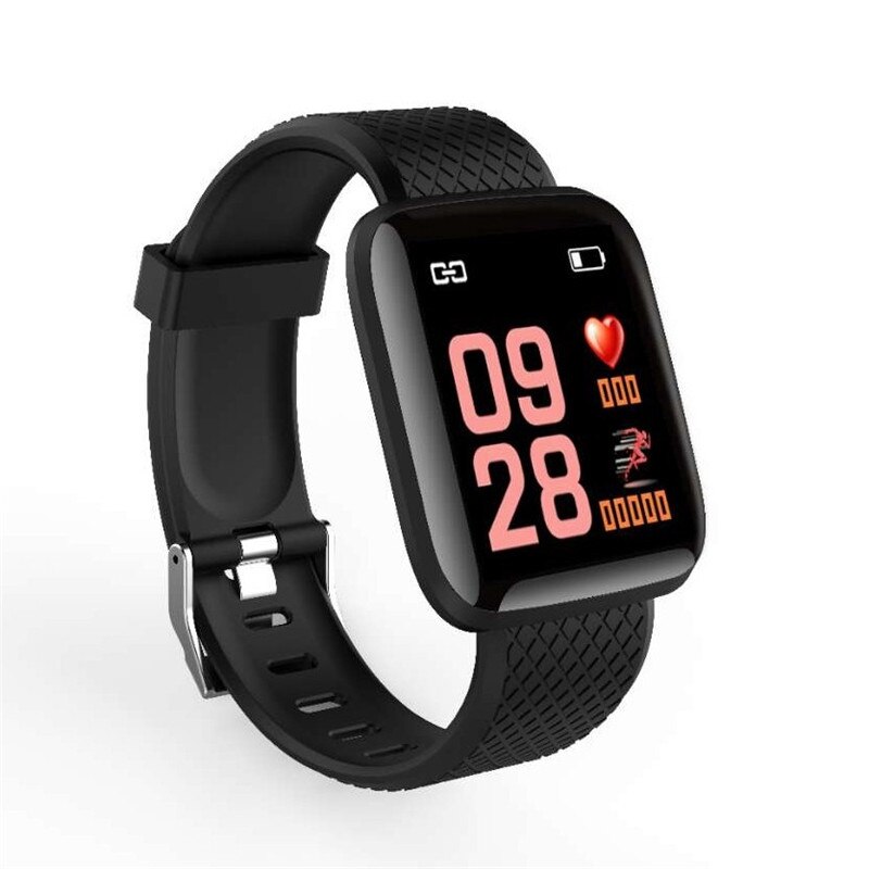 Smart Stappenteller Bloeddrukmeting Waterdichte Fitness Tracker Horloge Hartslagmeter Stappenteller Vrouwen Mannen: Black