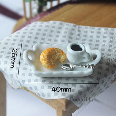 1 Set 1/12 Leuke Mini Hamburger Brood Thee Cup Plaat Model Miniatuur Poppenhuis Play Food Ontbijt Kithcen Accessoires Speelgoed: 1 set style D