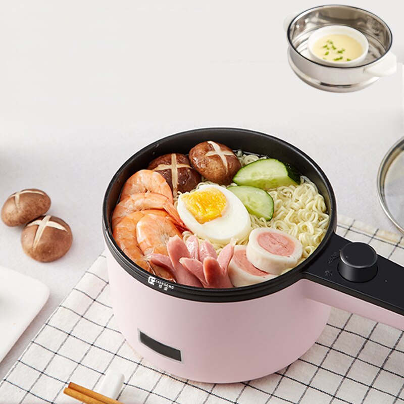 220V 1.2L Mini Electric Rice Cooker 2 Layers Heating Food Steamer Multifunction Meal Cooking Pot 1-3 People