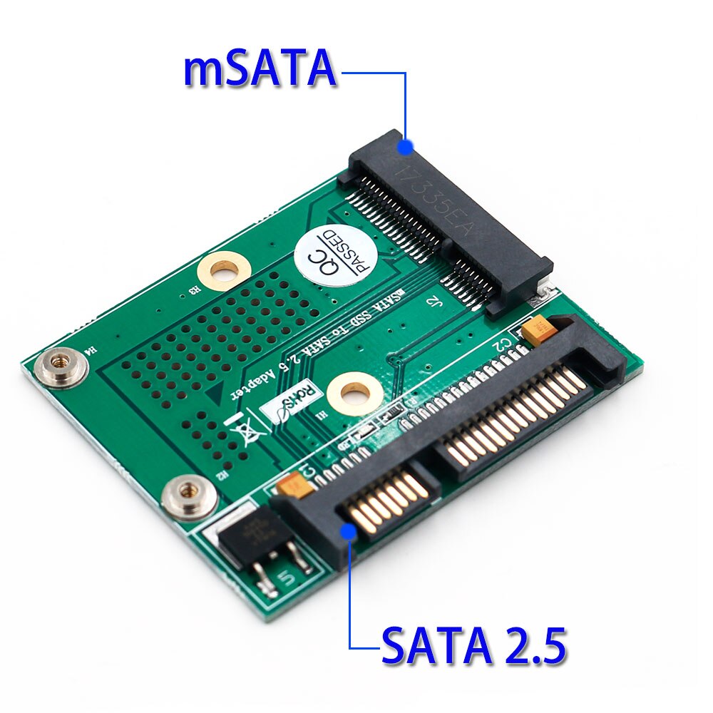 Msata naar sata 2.5 " adapter converter kaart ssd metalen verlengbeugel 3.3v led computercomponenten voor full-mini half-mini kaart