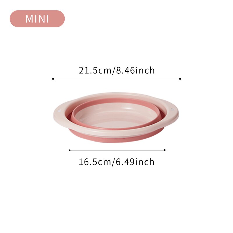 Multi-Purpose Folding Wash Basin Collapsible Bucket Foldable Washbasin Travel Portable Footbath for Household lavabo plegable: pink mini