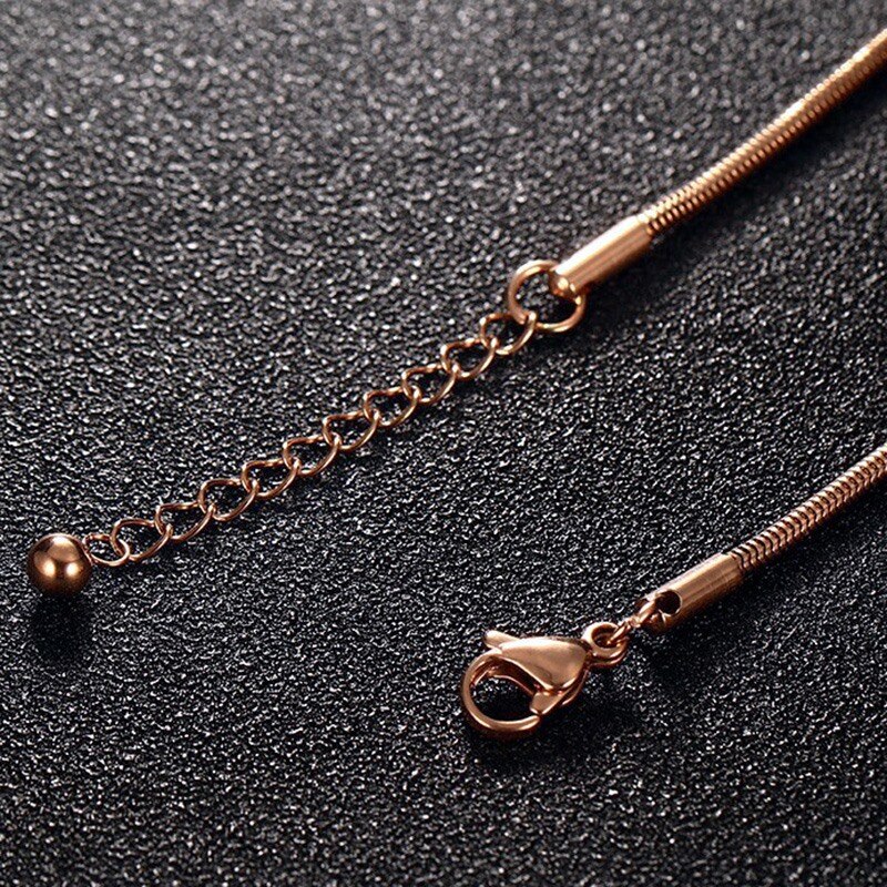 Lokaer trendy rose guld farve kæde & link armbånd til kvinder rustfrit stål perler armbånd & armbånd  b19103