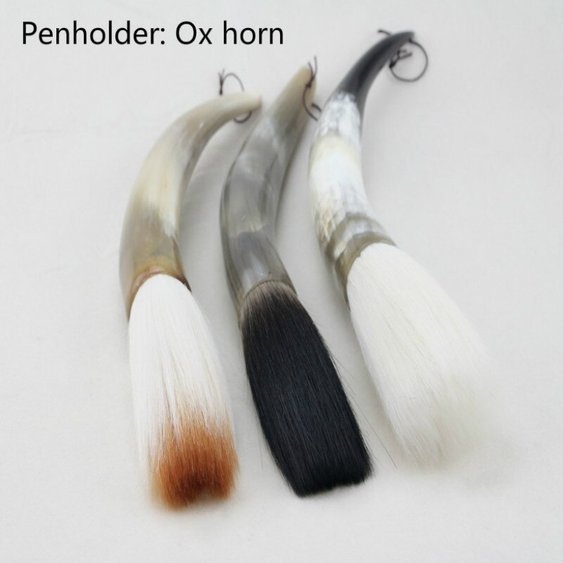 Natural Horn Chinese Calligraphy Brush Pen Ox Horn Calligraphy Hopper-shaped Brush Writing Festival Couplets Chinese Painting