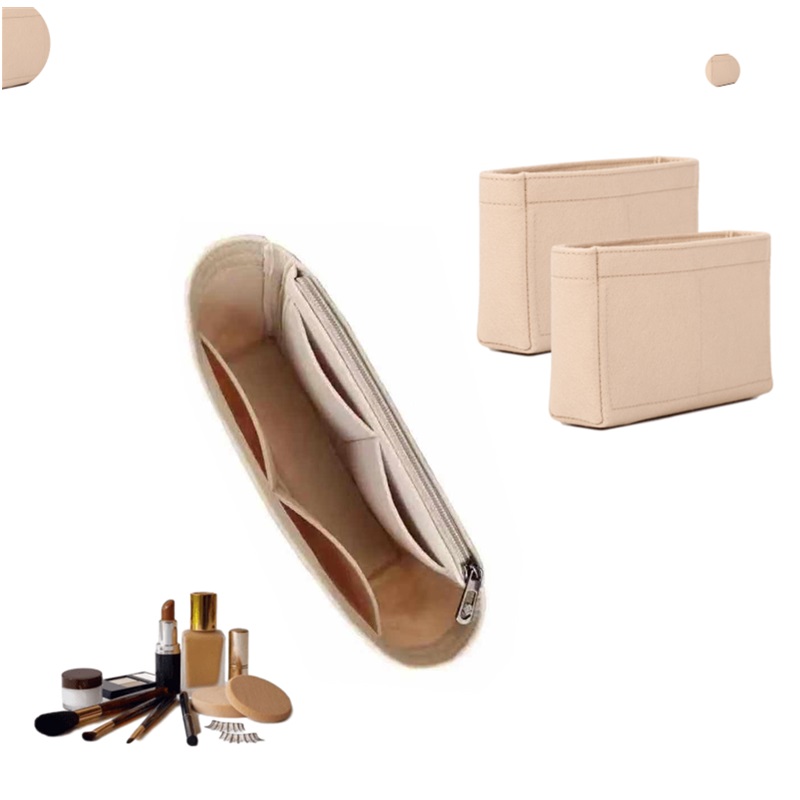 Til klassisk håndtaske cf flap filt stof indsats taske organizer makeup håndtaske organizer rejse indre pung bærbare kosmetik tasker