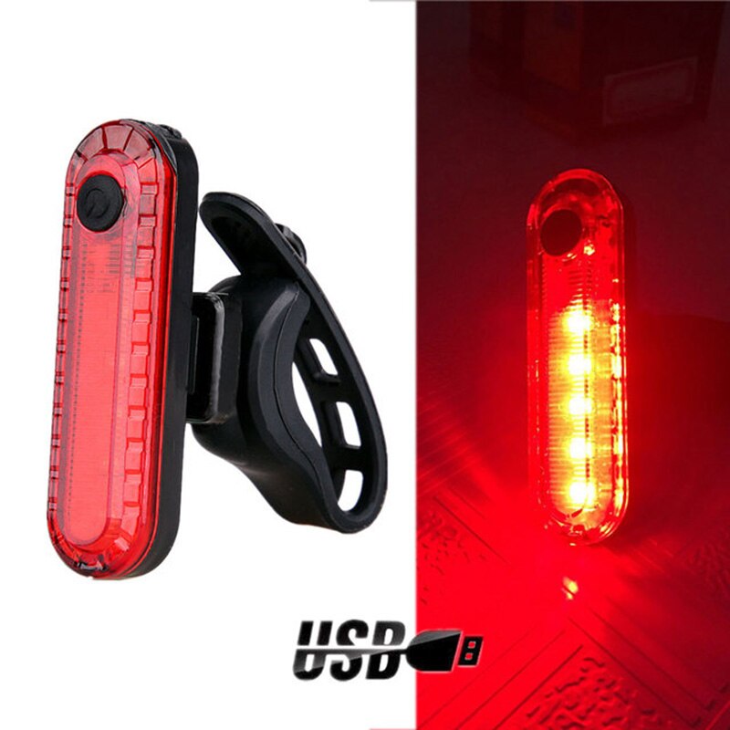 Fiets Achterlicht Mtb Fietsen Waarschuwing Achter Fiets Veiligheid Lamp Usb Oplaadbare Voor/Achter Koplamp Led Verlichting Voor Fiets helm: HJ-056 Red
