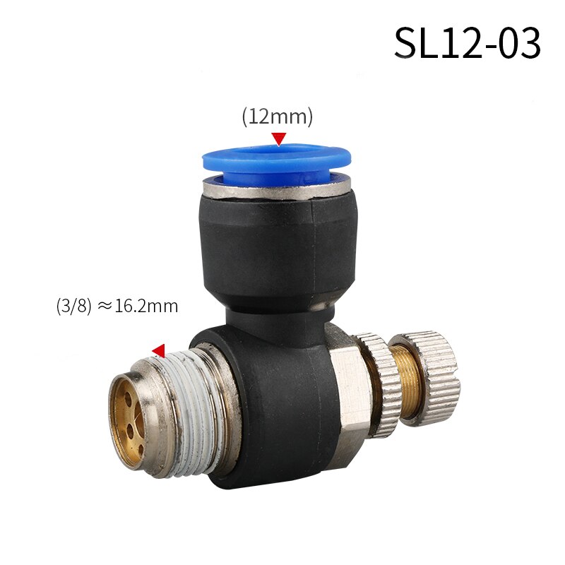 Pneumatic quick connect connector SL 4 6 8 10 12mm M5 "1/8" 1/4 "3/8" 1/2 air speed regulating valve Accelerator valve: SL12-03