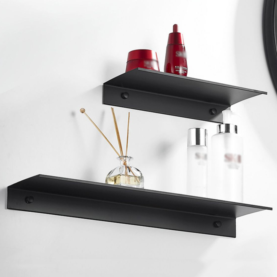 HOShower de cuisine rectangulaire en aluminium adhésif, rangement pour shampoing Regina, noir et blanc, évalué T1, 30 cm, 40 cm, 50 cm