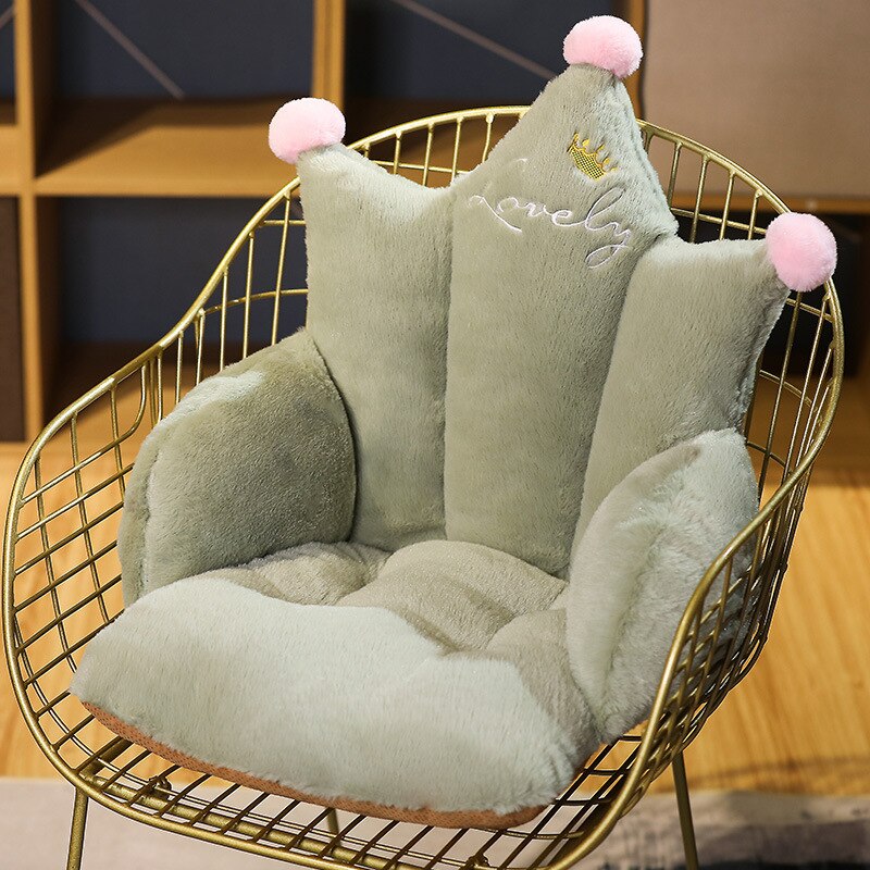 Cojín de felpa con forma de pata de gato para bebé y niño, cojín para silla de comedor, esterilla de sofá para el hogar, suelo interior, de decoración de invierno: Crown 1