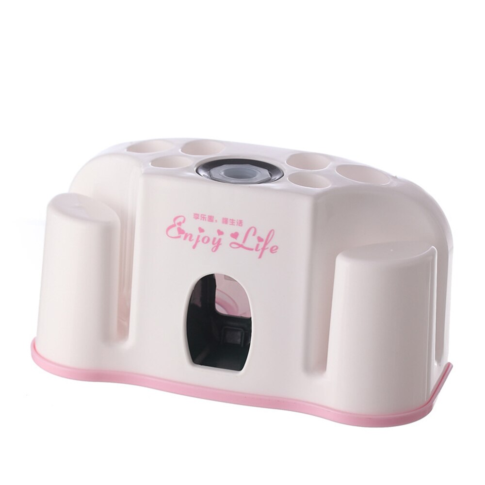 Automatic Toothpaste Squeezer Hand Free Tooth Paste Squeezing Dispenser Easy Press Toothpaste Holder Bathroom Tools: Pink