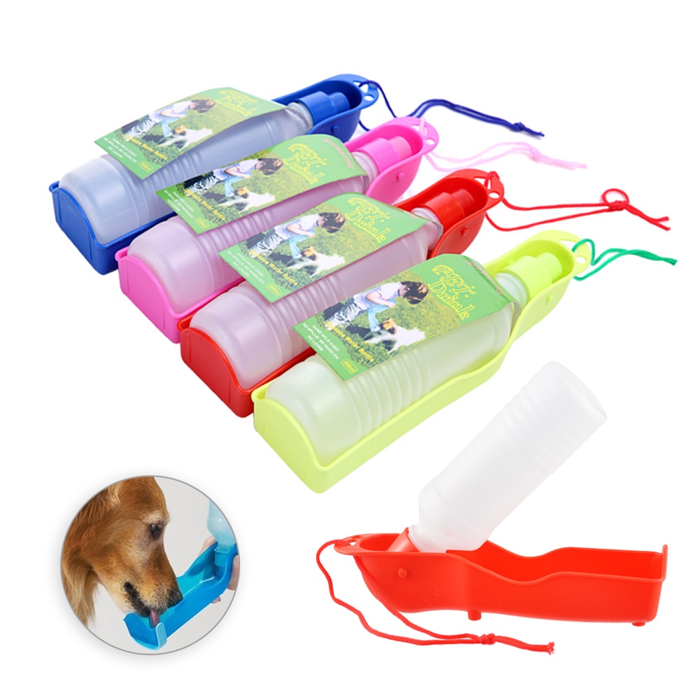 Pet Dog Water Bottle 250ml Folding Drinker Plastic Portable Water Bottle Pets Outdoor Travel Drinking Water Feeder bowl for dogs