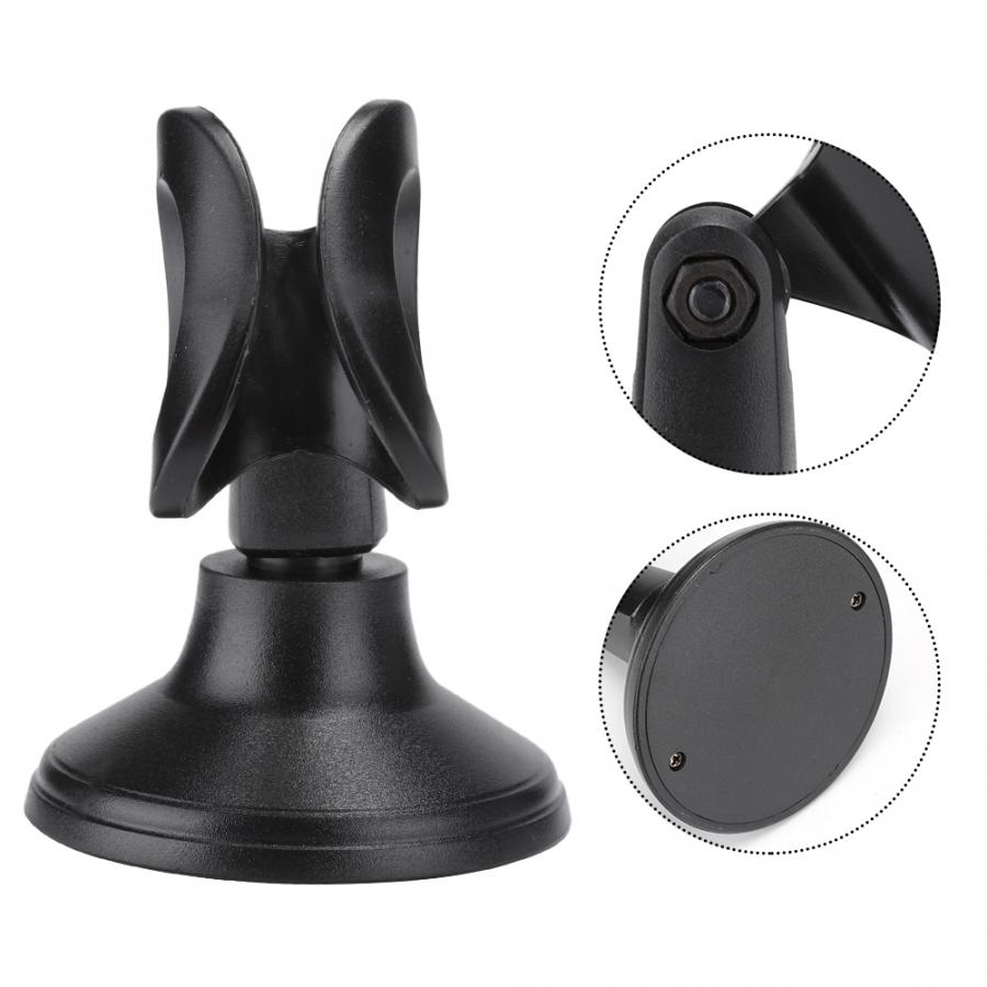 Stand Microphone ABS Plastic Adjustable Stable Desktop Microphone Base Shockproof Mic Clamp Clip Holder Black