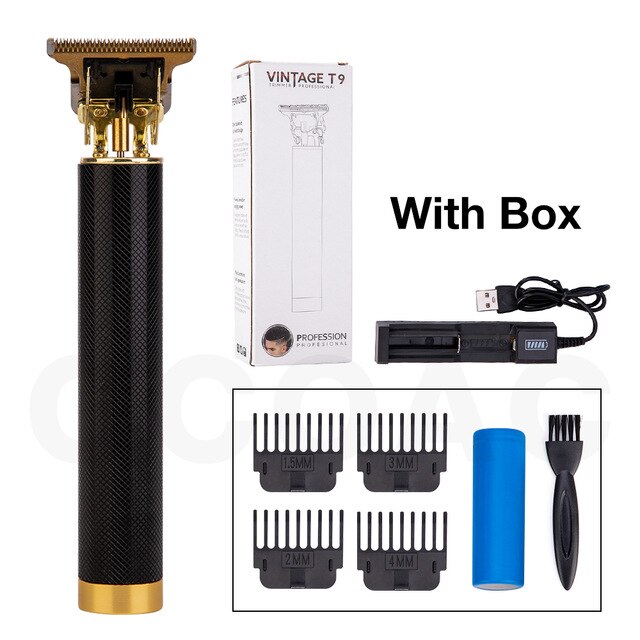 Elektrische tondeuse, tondeuse voor mannen, draadloos scheerapparaat, trimmer voor 0mm kappers, tondeuse voor baard, baardtrimmer: Zwarte batterijdoos