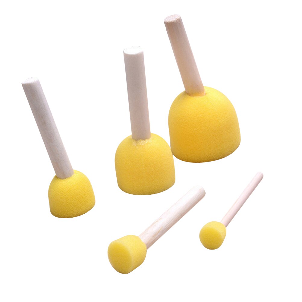 Pincel de esponja para pintar para niños pequeños, herramientas de pintura para manualidades, 5 piezas