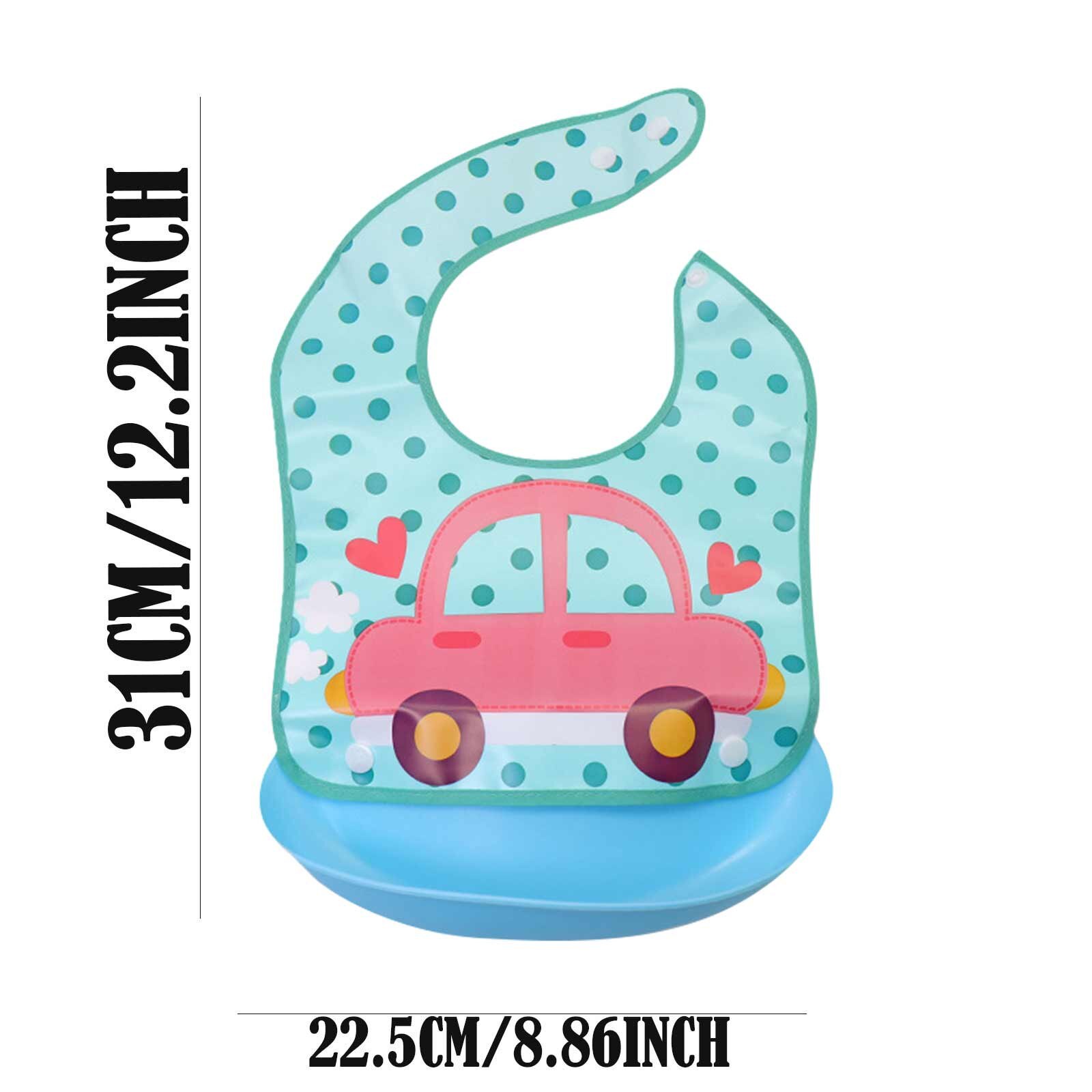 Kinderen Bib Peuters Baby Herbruikbare En Wasbare Zachte Cartoon Slabbetjes Met Silicone Voedsel Catcher Babies Accessoires Houden Schoon