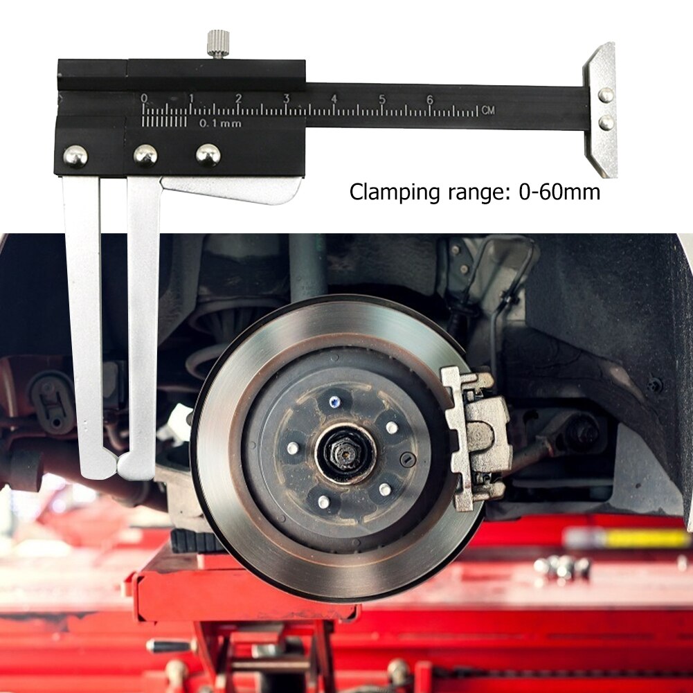Brake Disc Thickness Measuring Vernier Caliper Car Tyre Plate Wear Depth Gauge Ruler Practical Test Hand Tool