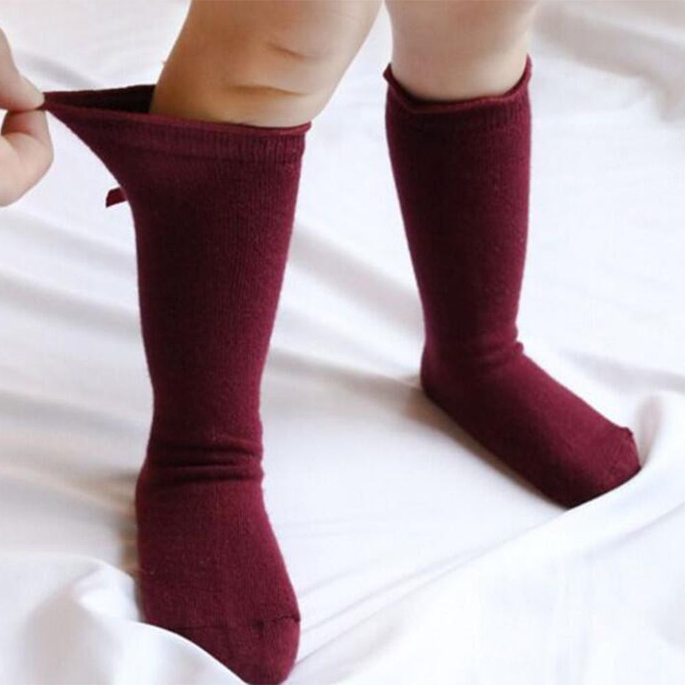 Coton bébé genou chaussettes hautes bébé bébé arcs volants longues chaussettes enfant en bas âge princesse filles chaussette pour 0-3Y