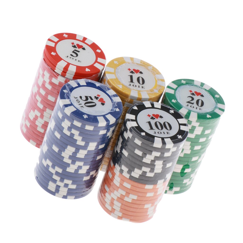 100x Zählen Zähler Poker Chips mit 5,10, 20,50, 100 Stückelung einstellen