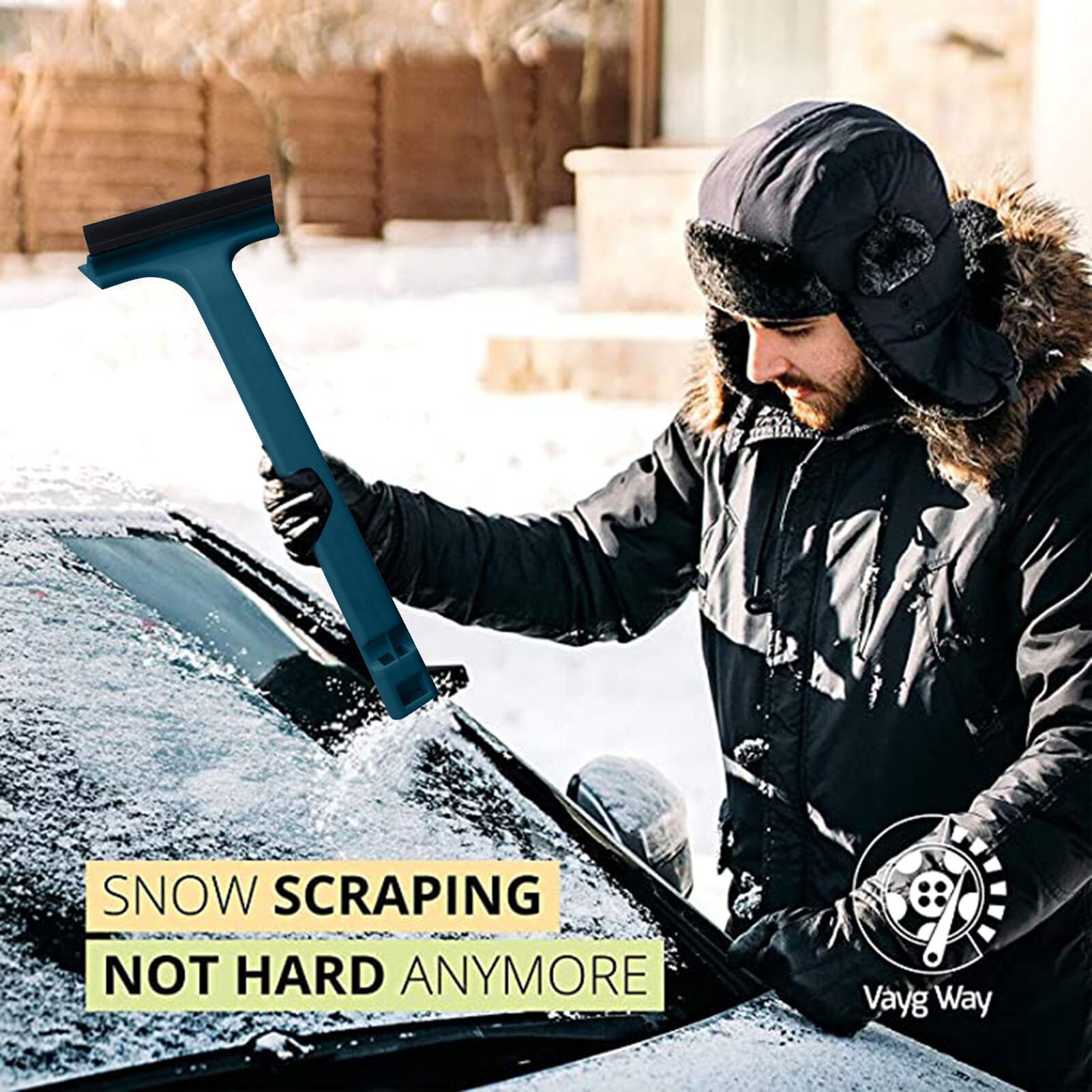 Car Ice Scraper Windshield Ice Breaker Quick Clean Glass Brush Snow Remover Auto Window Snow Brush Shovel TD326