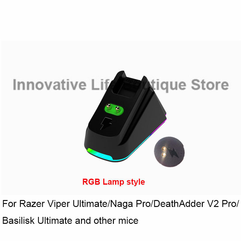 Logitech /Razer Competitive Game mouse Wireless Charging base DIY color modification for G series g903 Viper Uitimate mouse kit: Logitech RGB black