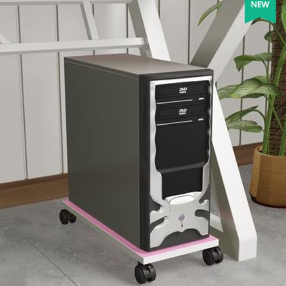 Kantoor Huis Gebruik Universele Hout Stand Computer Belangrijkste Processor Case Lade Met Wielen Rem Beweegbare Ondersteuning Voor Pc Gastheer Blauw roze: Tray3