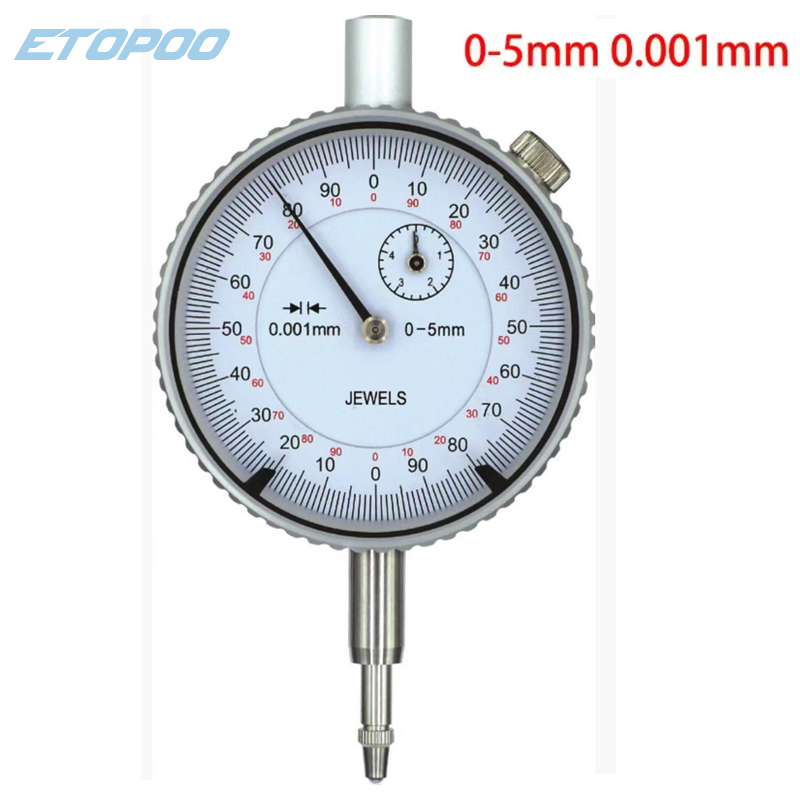 0.001mm micron dial indicator 0-1mm 0-3mm 0-5mm measuring range Precision shockproof indicator precision dial indicator gauge: 0-5mm 0.001mm